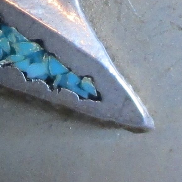 Vintage Silver/Turquoise Belt Buckle w/Arrowhead - Picture 5 of 10